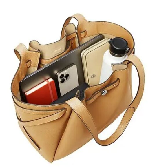 NWT ✅ TORY BURCH ROMY TOTE (LARGE) #163388 TIRAMISU✨ NWT, DUST BAG - Picture 4 of 17